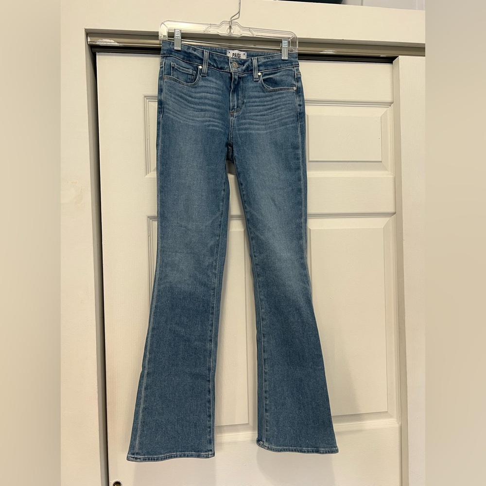 Paige Light Wash Boot Cut Jeans